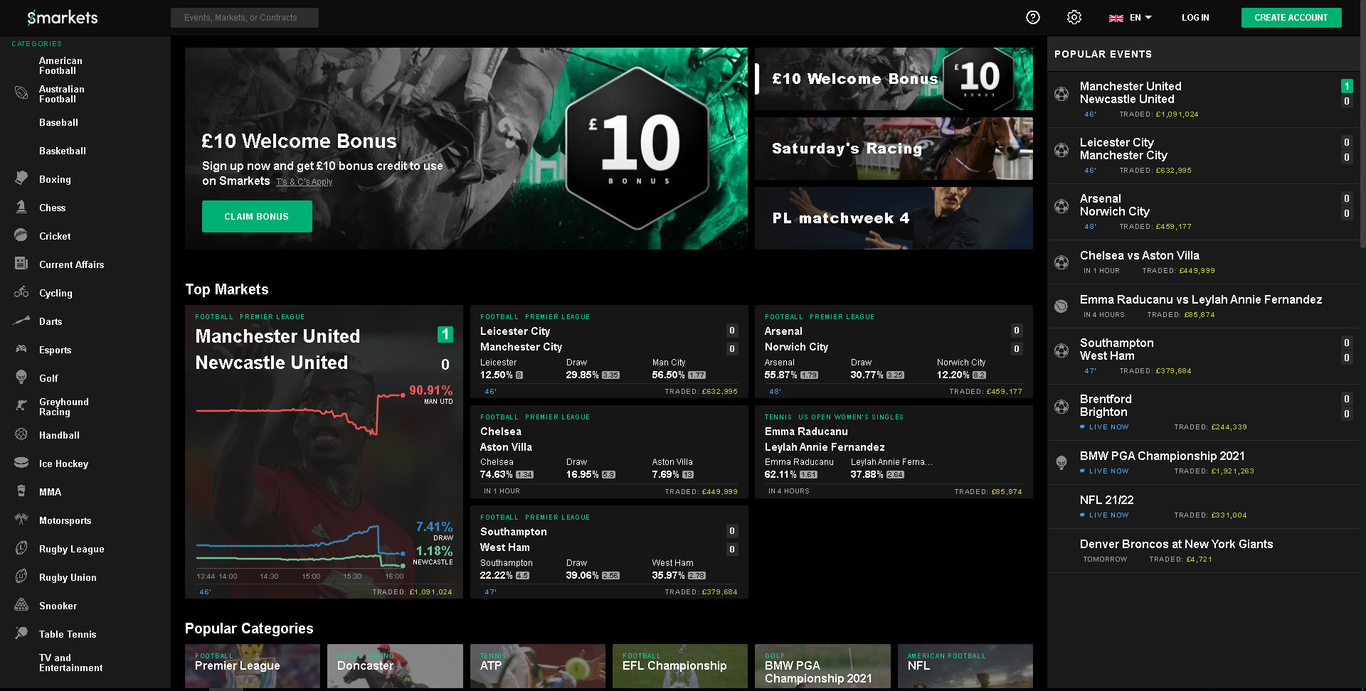 Smarkets – Homepage – windrawwin, live score betting.