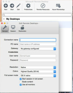 OS X macOS RDP Microsoft Remote Desktop Set Up