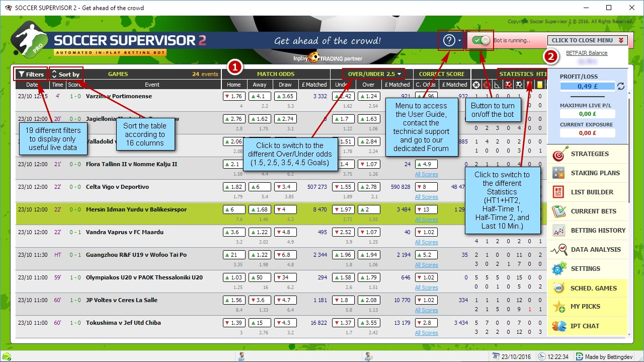 Soccer Supervisor 2 - Inplay Live Score Football Betting Bot