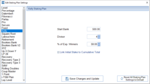 The Staking Machine - The Kelly Criterion Staking Plan Config