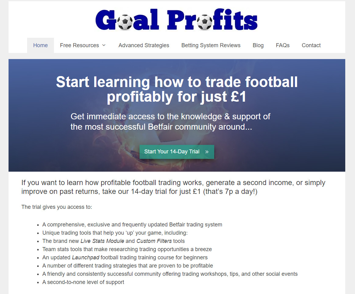 Goal Profits - Homepage