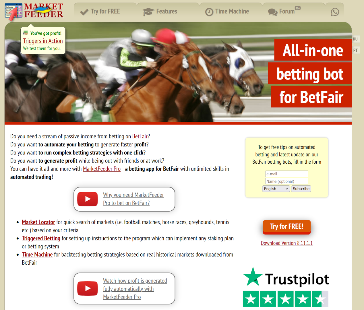 MarketFeeder Pro - Homepage